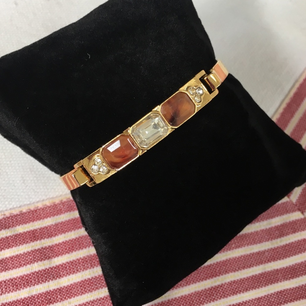 Ann Taylor Gemstone and Gold Bangle Bracelet
